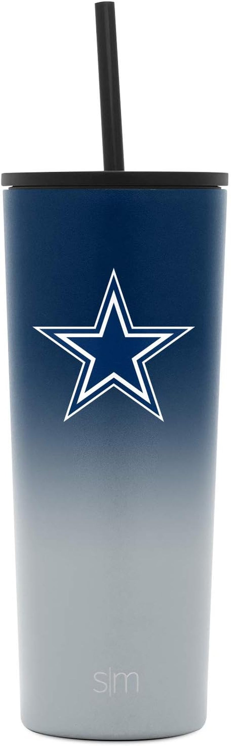 Officially Licensed NFL Dallas Cowboys Insulated Tumbler with Straw and Flip Lids | Gifts for Men and Women 24Oz Travel Mug Thermos | Classic Collection | Dallas Cowboys