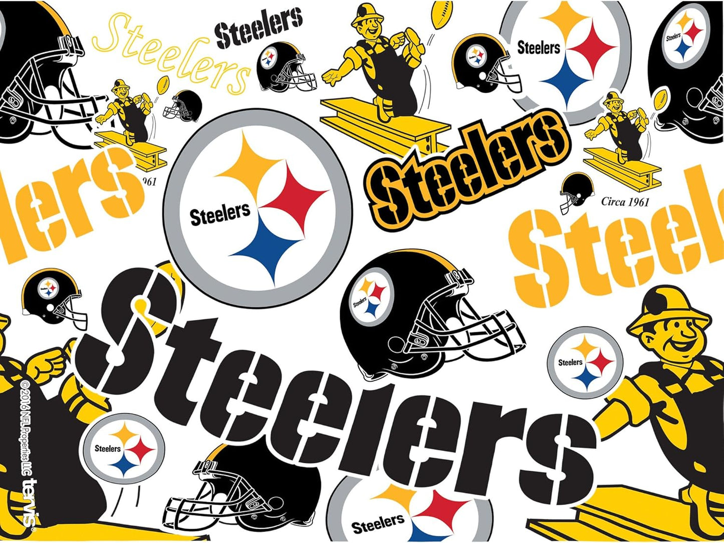 Made in USA Double Walled NFL® Pittsburgh Steelers Insulated Tumbler Cup Keeps Drinks Cold & Hot, 24Oz, All Over
