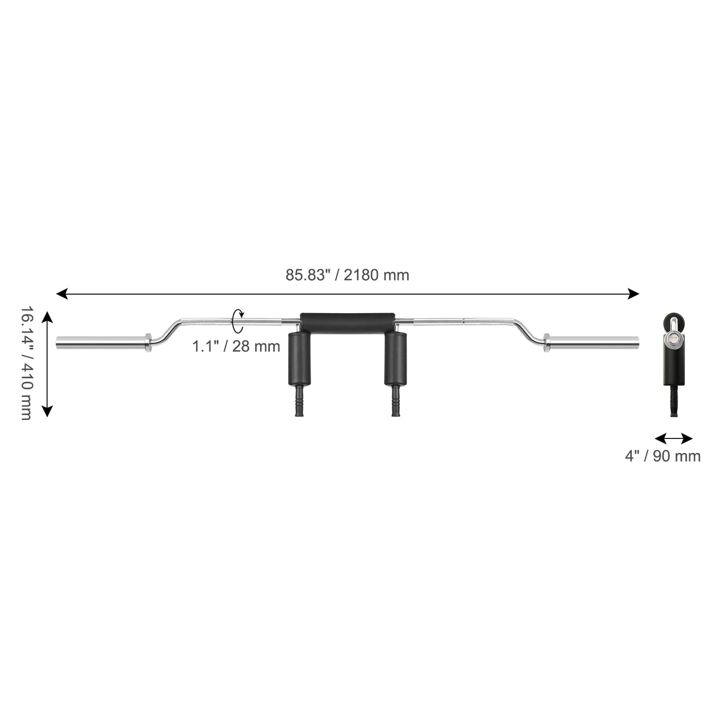 Safety Squat Bar Fitness Squat Bar Attachment 700LB Weight Lifting