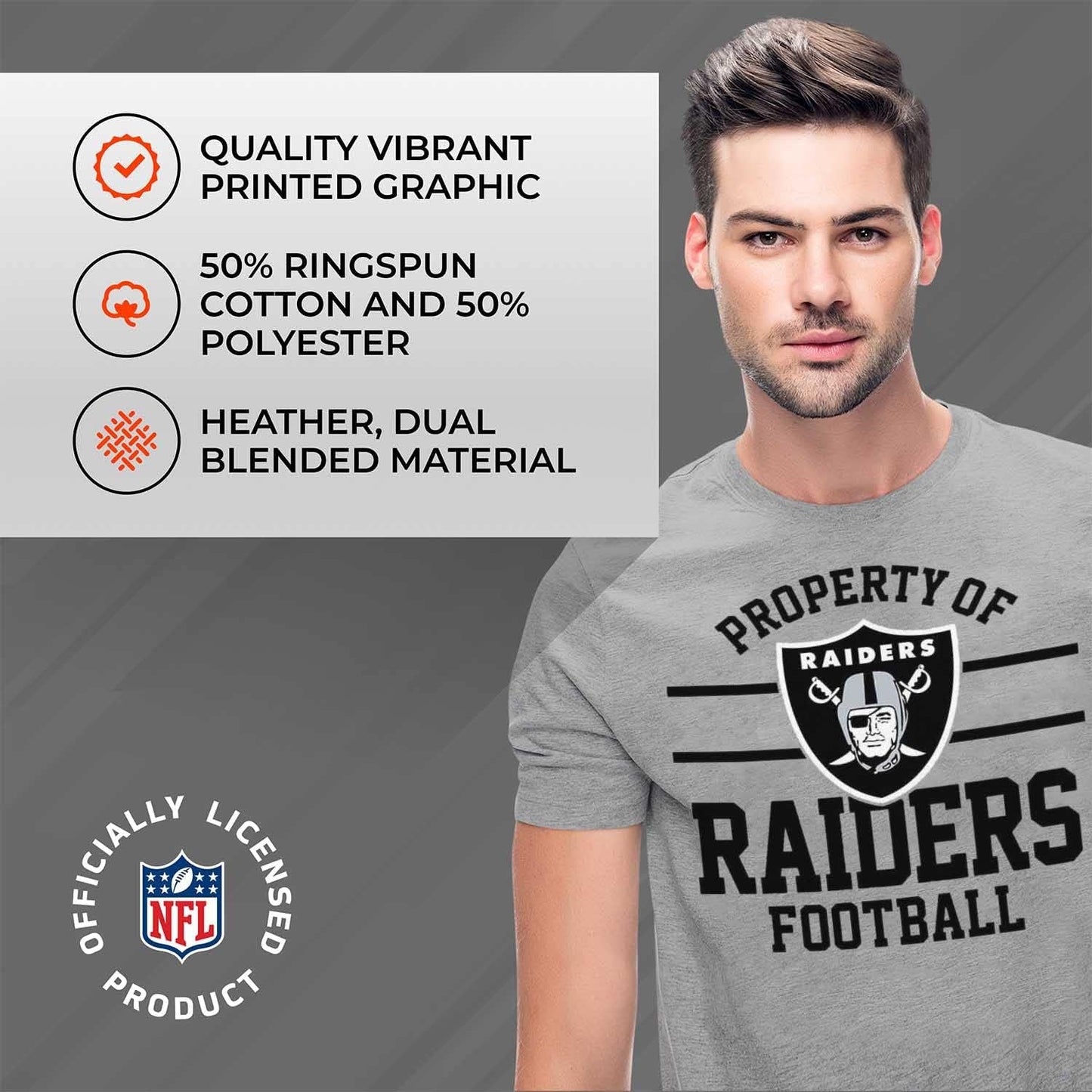 NFL Adult Property of T-Shirt - Cotton & Polyester - Show Your Team Pride with Ultimate Comfort and Quality