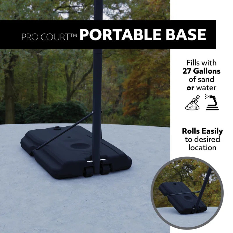 Height Adjustable Portable Basketball Hoop (44" Impact Backboard)