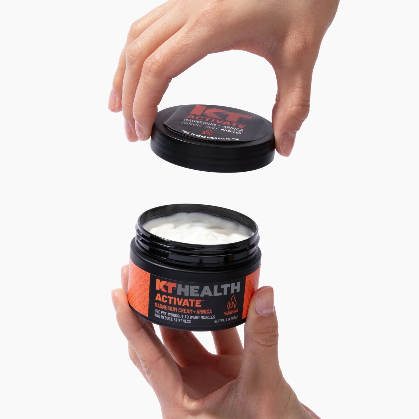 (2 Pack) KT Health Activate Warming Magnesium Cream, Pre-Workout Anti-Stiff Muscle Rub, White, 1 Ea