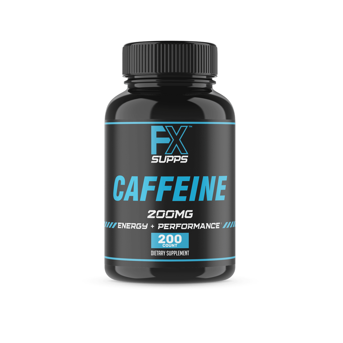 FX Supps Caffeine Pills for Energy, Focus, and Mental Clarity, 200Mg per Serving, 200 Capsules