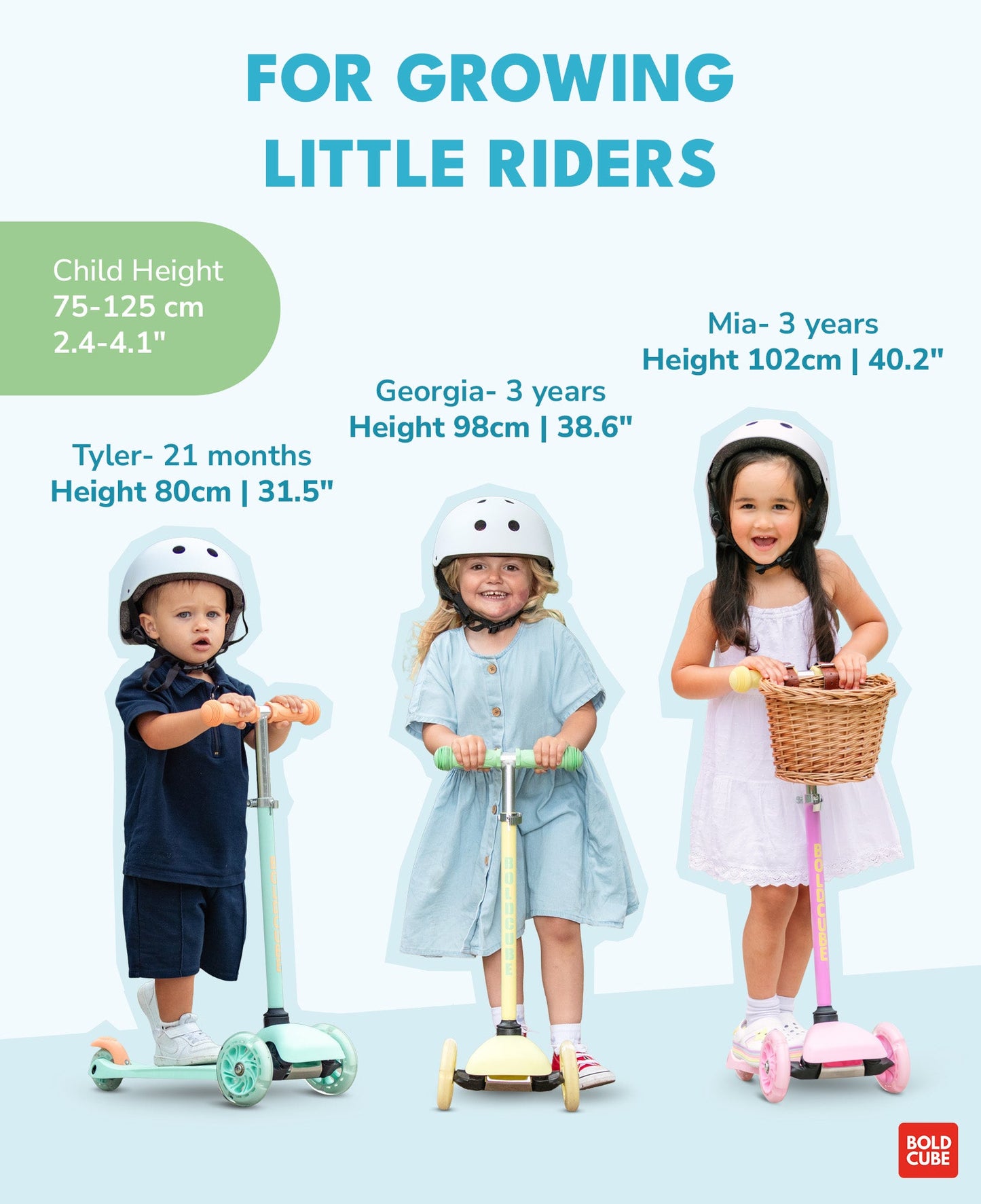 Blue & Green - Teeny 3 Wheel Scooter