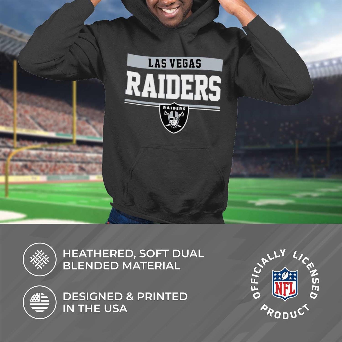 NFL Adult Gameday Charcoal Hooded Sweatshirt - Cotton & Polyester Blend - Stay Warm and Represent Your Team