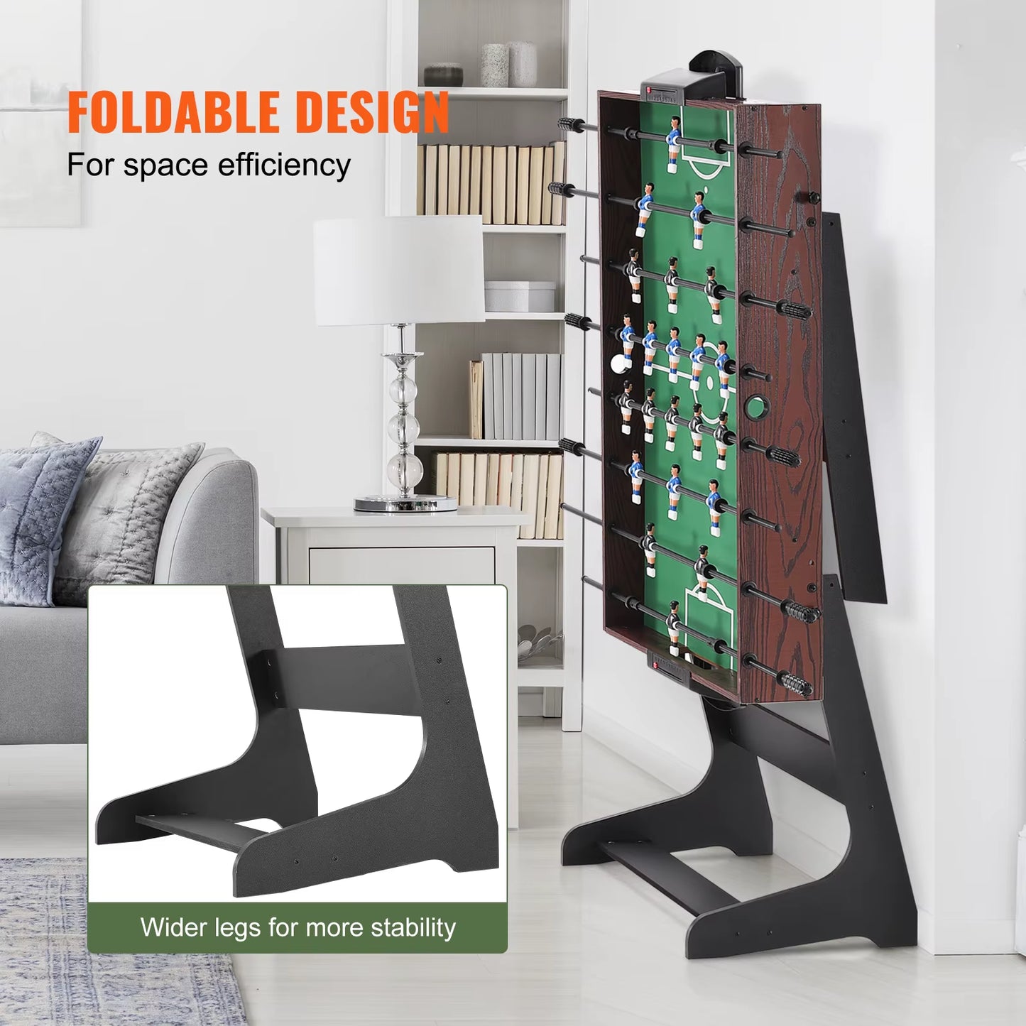 VEVOR 42 Inch Folding Foosball Table Standard Size Foosball Table, Indoor Full Size Foosball Table for Home Family and Game