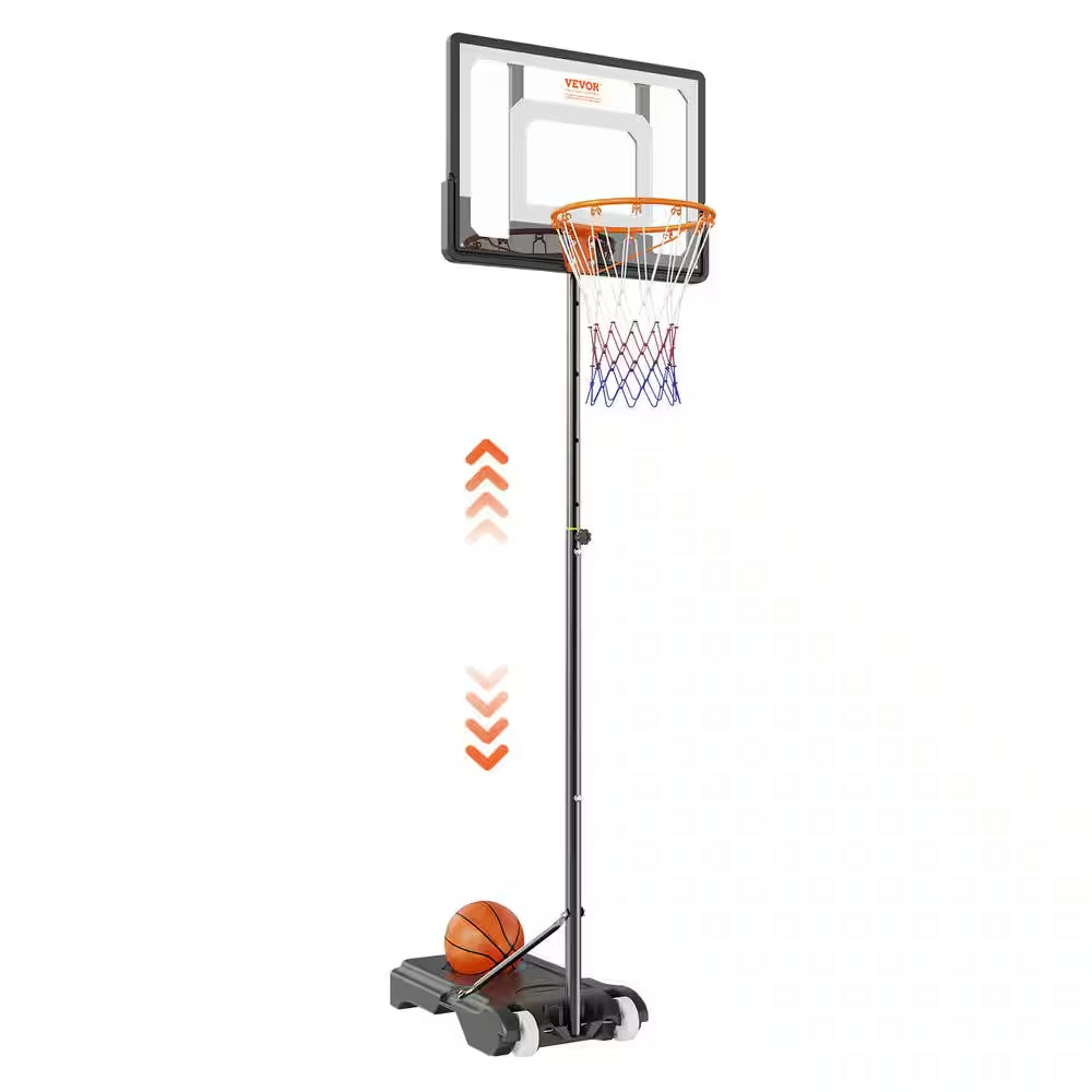 Basketball Hoop and Goal 5 to 7 Ft. Adjustable Height Portable Backboard System 32 In. Kids and Adults Basketball Set