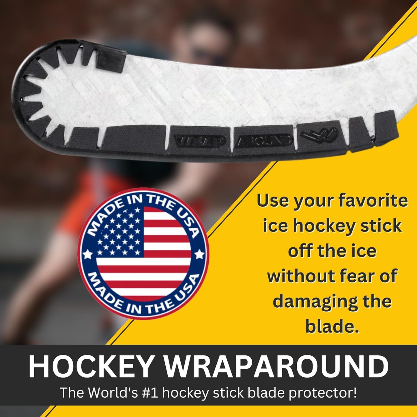 Hockey Stick Blade Protector for off Ice Training - Long Lasting -Cuts to Fit Junior, Senior Sticks - Hockey Training Equipment, Accessories, Gear