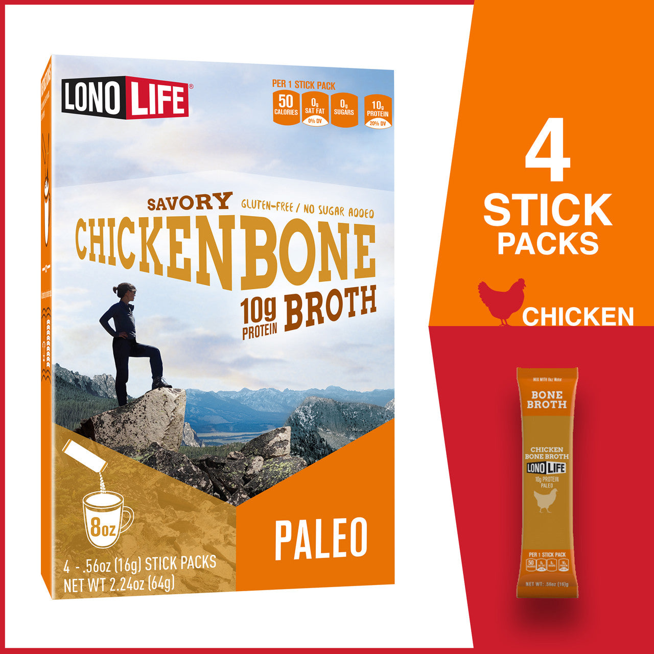 LONLF CHKN BONE BRTH STK ( 6 X 0.56 OZ )-0