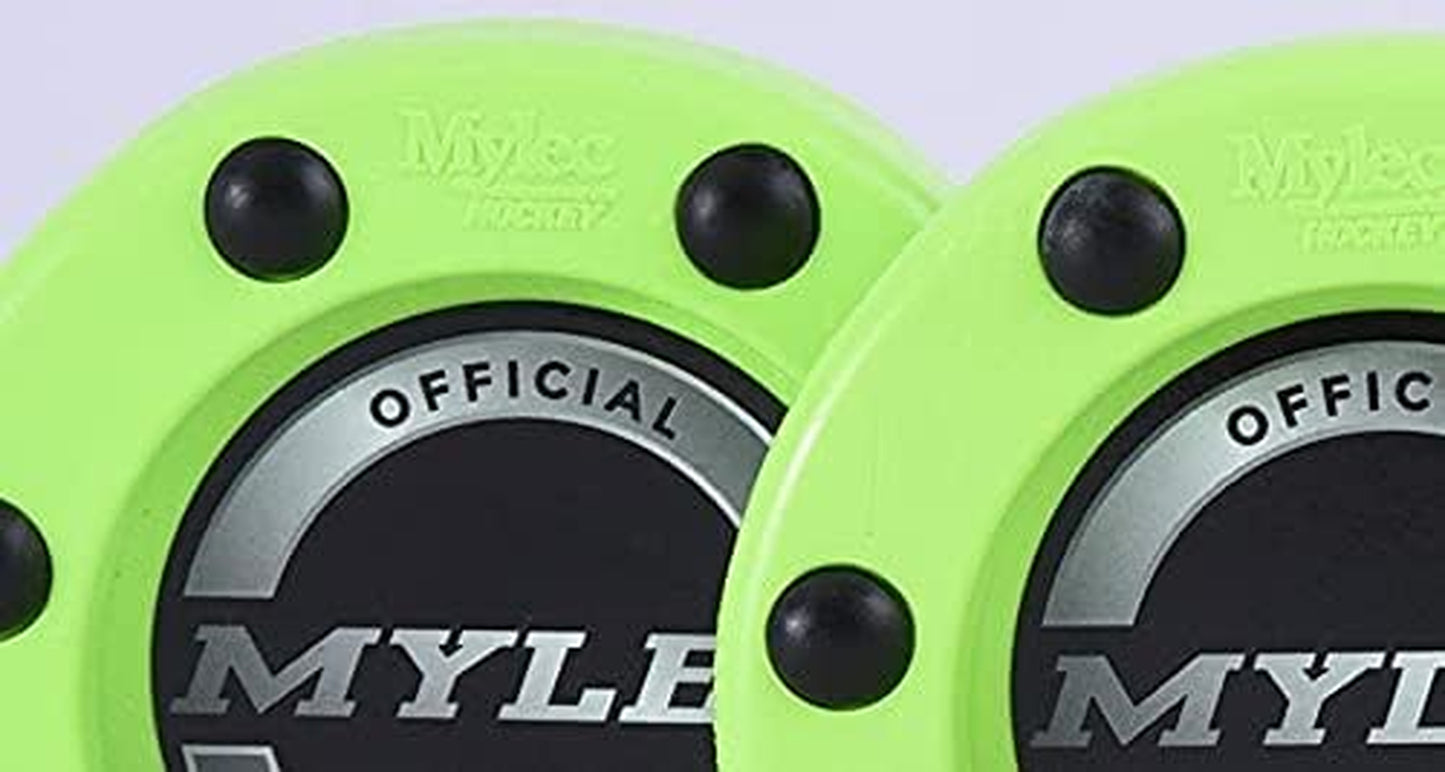PVC Graphite Reinforced Hockey Pucks - Pack of 3 with Nylon Glides, Ideal for Street Hockey Training