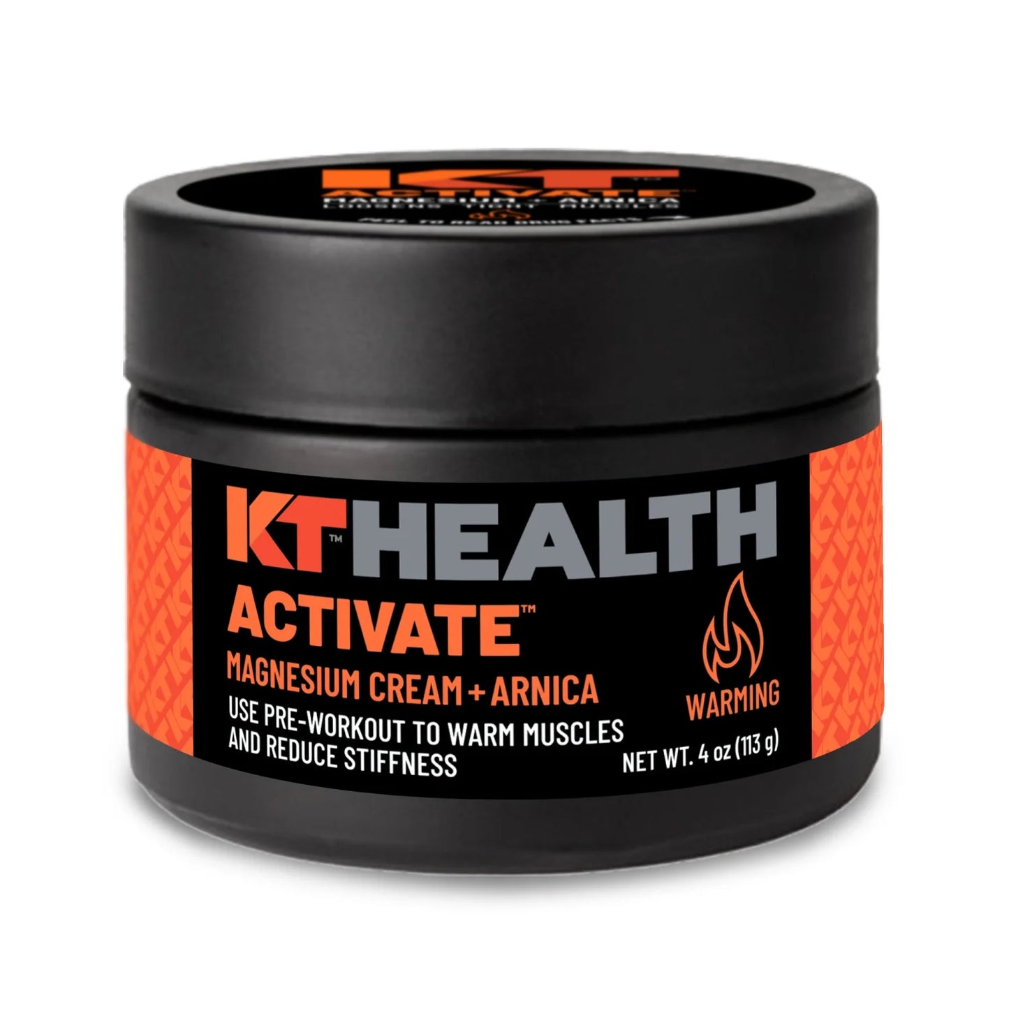 (2 Pack) KT Health Activate Warming Magnesium Cream, Pre-Workout Anti-Stiff Muscle Rub, White, 1 Ea