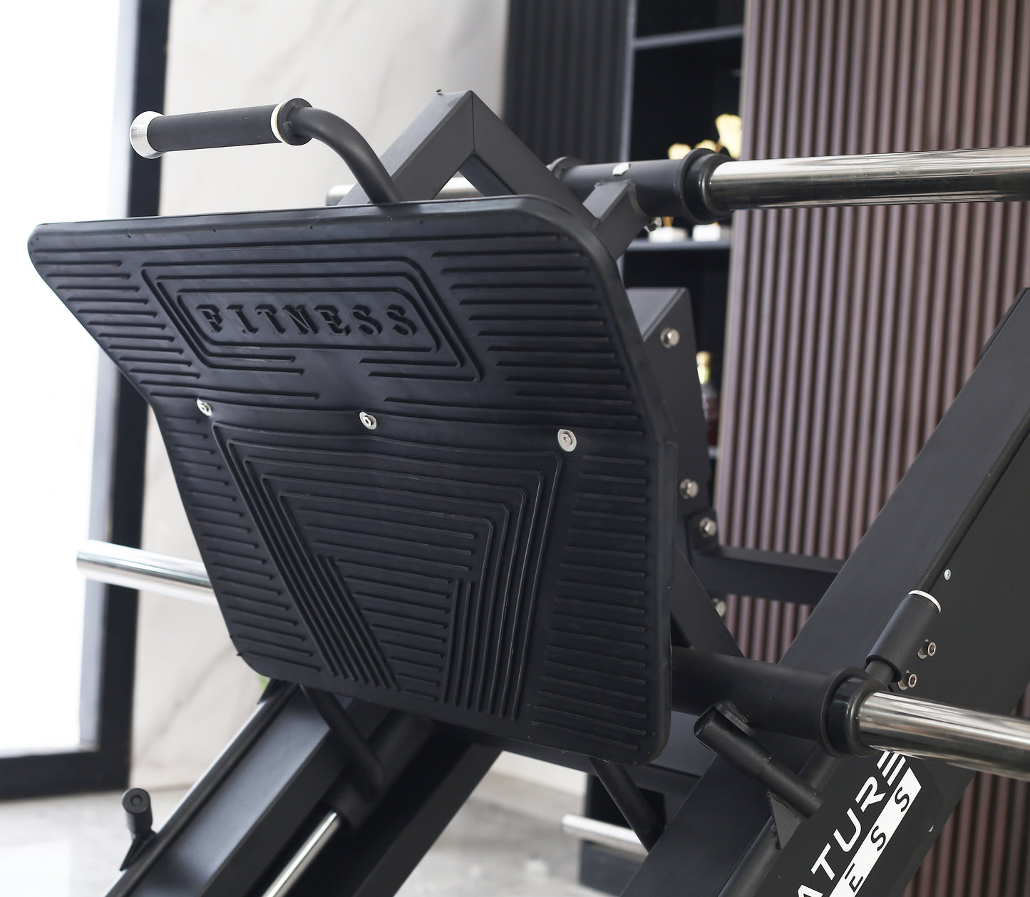 Commercial Grade Plate Loaded High-Gauge Steel Adjustable Leg Press Machine with Extra Plate Storage, 1000-Pound Capacity