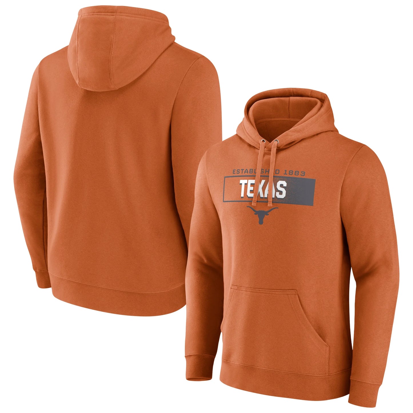 Men'S  Texas Orange Texas Longhorns Iconic Fleece down the Field Pullover Hoodie