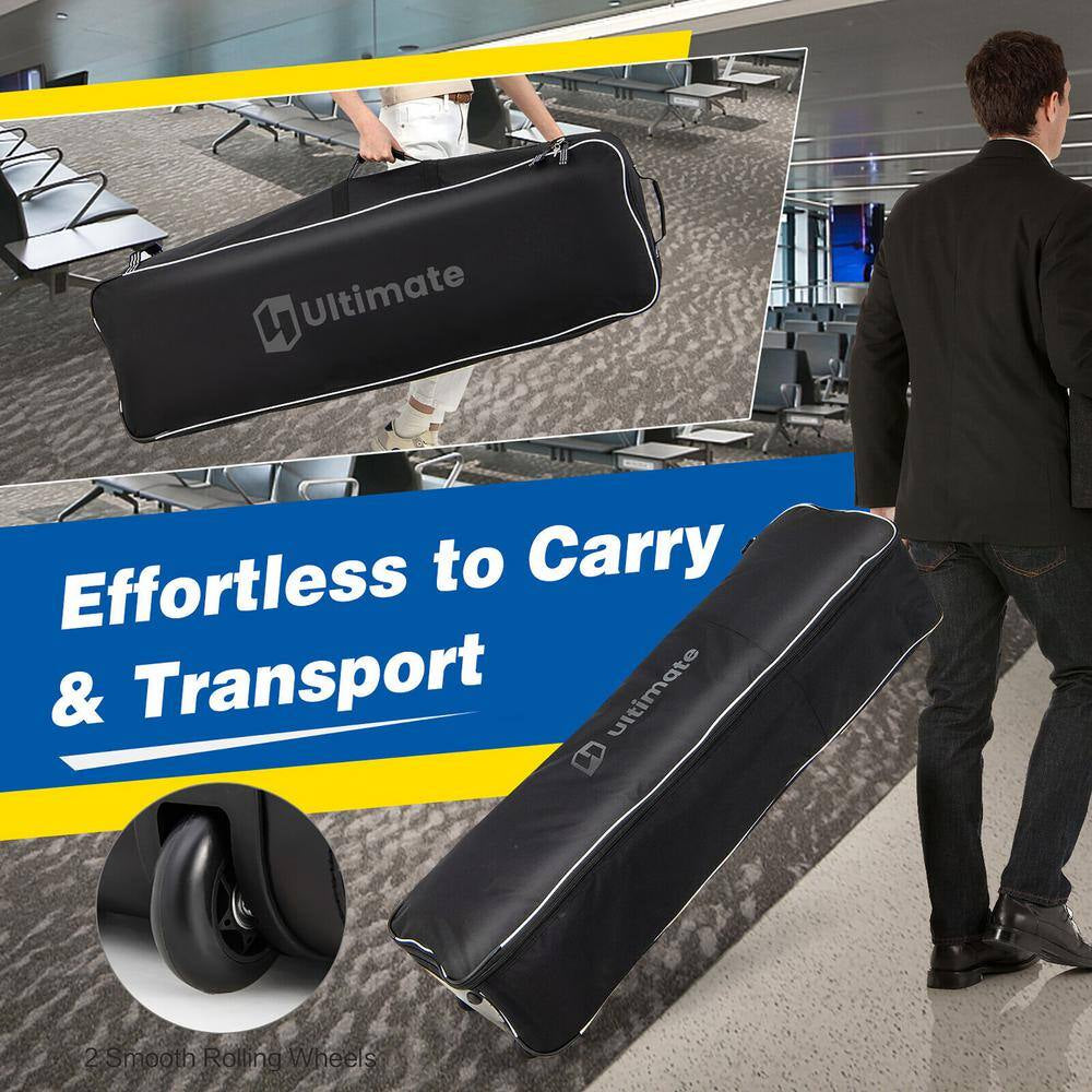 Golf Travel Bag Portable Foldable Soft-Sided Oxford Fabric W/Zipper on Wheels