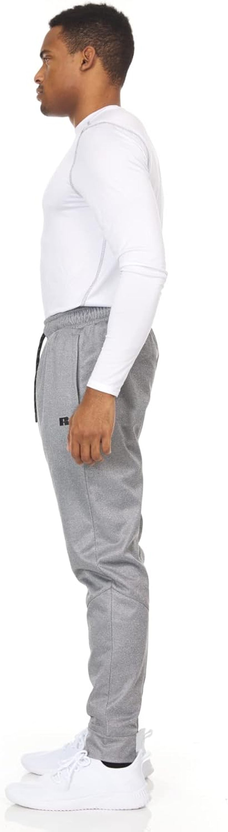 Men'S Fleece Active Athletic Workout Jogger Sweatpants for Men with Zipper Pocket and Drawstring