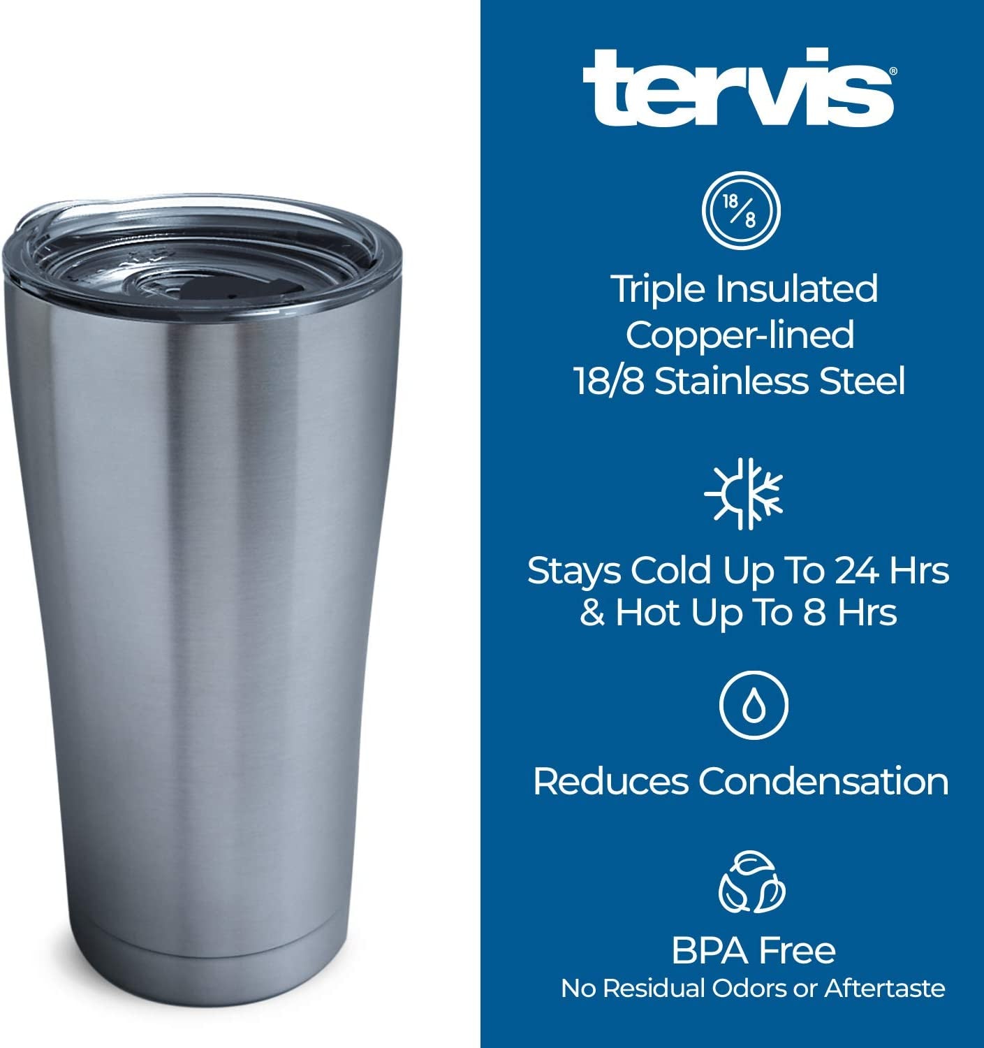 Triple Walled NFL® Pittsburgh Steelers Insulated Tumbler Cup Keeps Drinks Cold & Hot, 20Oz - Stainless Steel, Touchdown