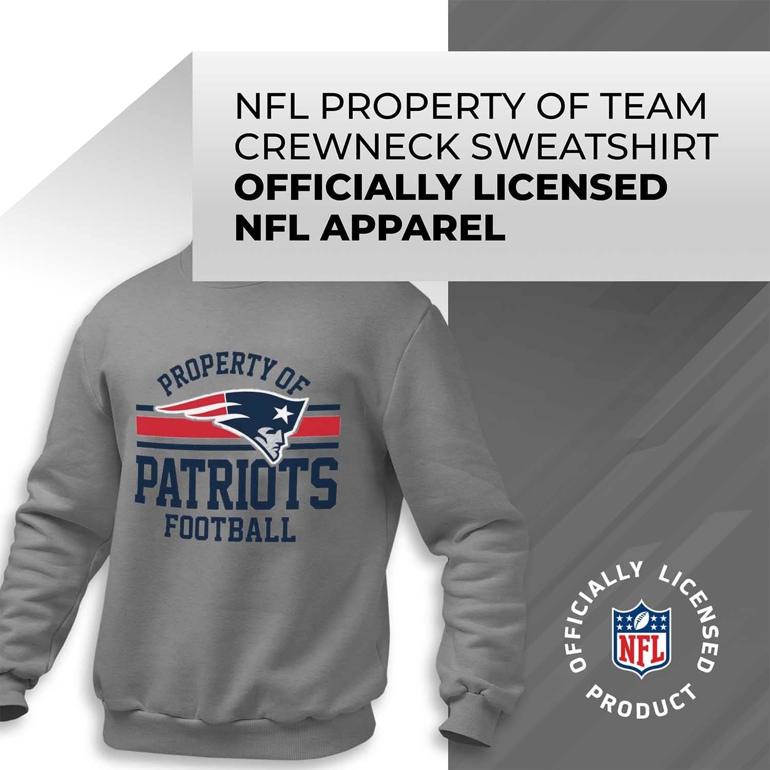 NFL Adult Property of Crewneck Fleece Sweatshirt - Men & Women - Stay Warm & Represent Your Team in Style