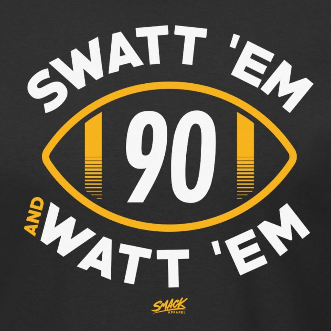 Swatt 'Em and Watt 'Em T-Shirt for Pittsburgh Football Fans (SM-5XL)