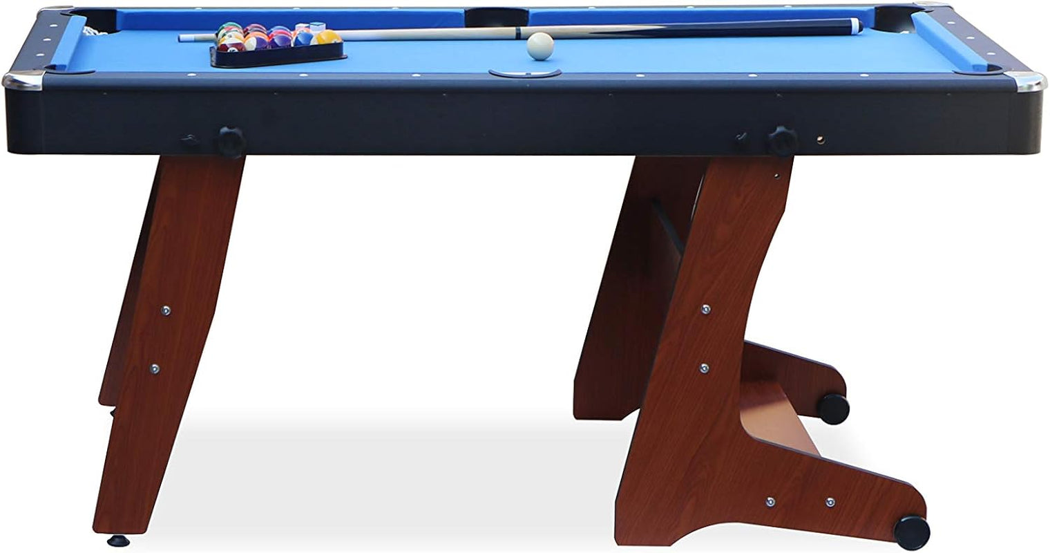 Drogon 5.5-Foot Folding Billiard/Pool Table - Compact and Portable Space-Saving Design