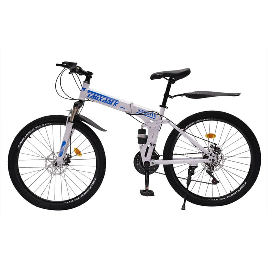 Adjustable Height Adult'S 26" Folding Bikes, White