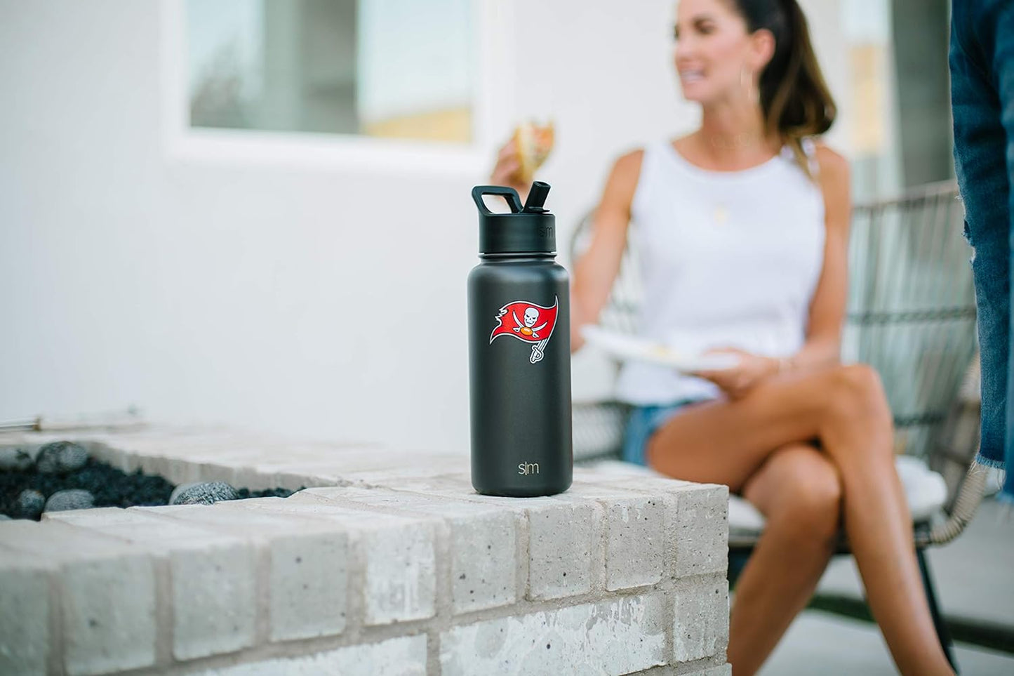 Officially Licensed NFL Water Bottle with Straw Lid Insulated Stainless Steel Thermos Gift | Summit Collection | 32Oz