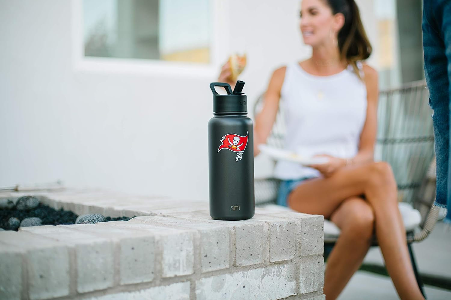 Officially Licensed NFL Water Bottle with Straw Lid Insulated Stainless Steel Thermos Gift | Summit Collection | 32Oz