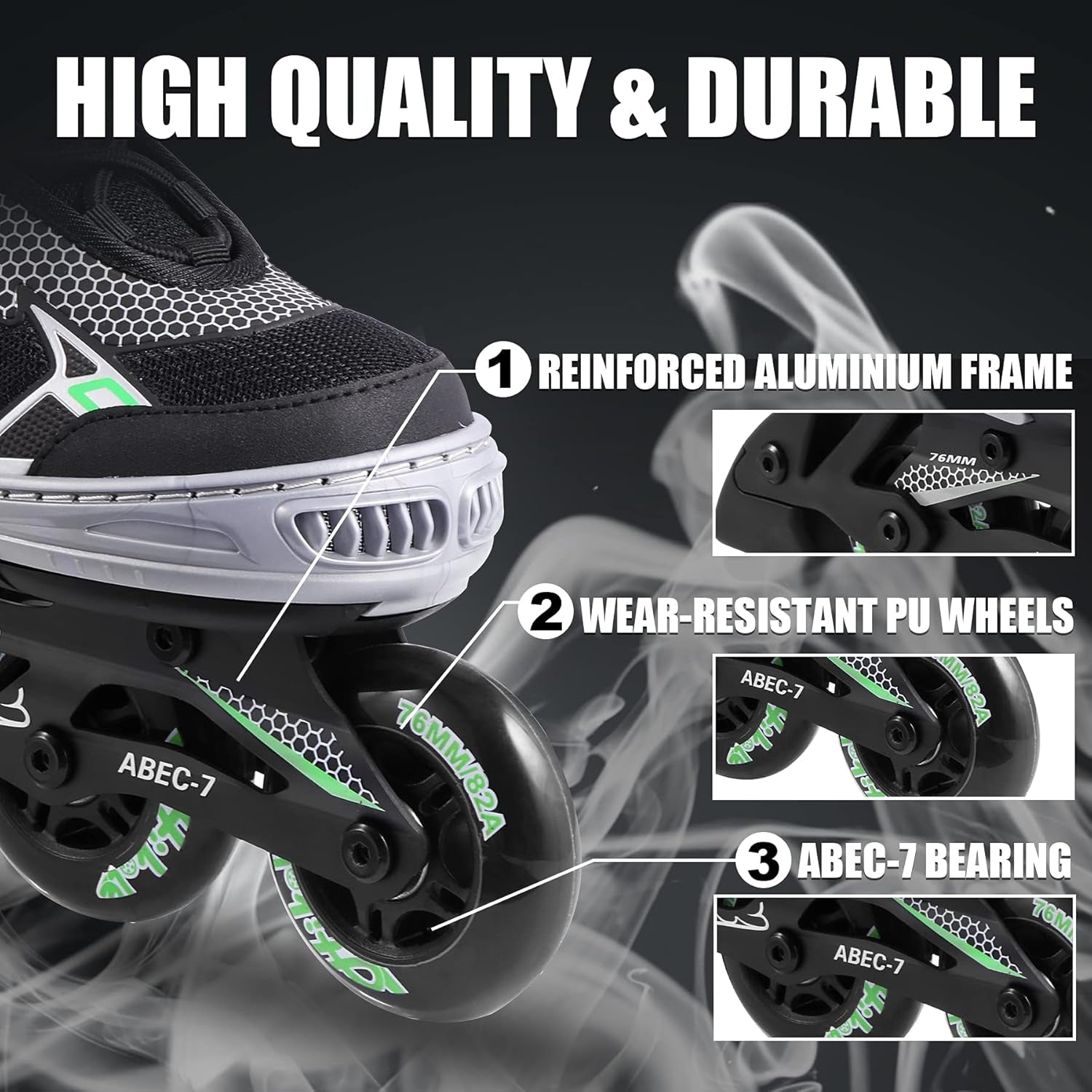 Adjustable Inline Skates for Kids and Adults, Outdoor Roller Fitness Blades for Men and Women, Beginner Roller Skates for Girls and Boys