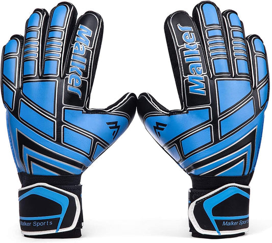 Soccer Goalie Gloves Goalkeeper Gloves with Fingersave and Double Wrist Protection, Strong Grip Goalkeeper Gloves for Kids, Youth, Adults