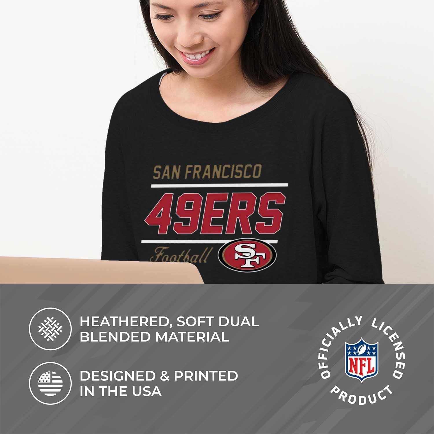 NFL Womens Crew Neck Light Weight, Gameday Apparel, Slouchy Fit Raglan Crewneck Pullover for Women