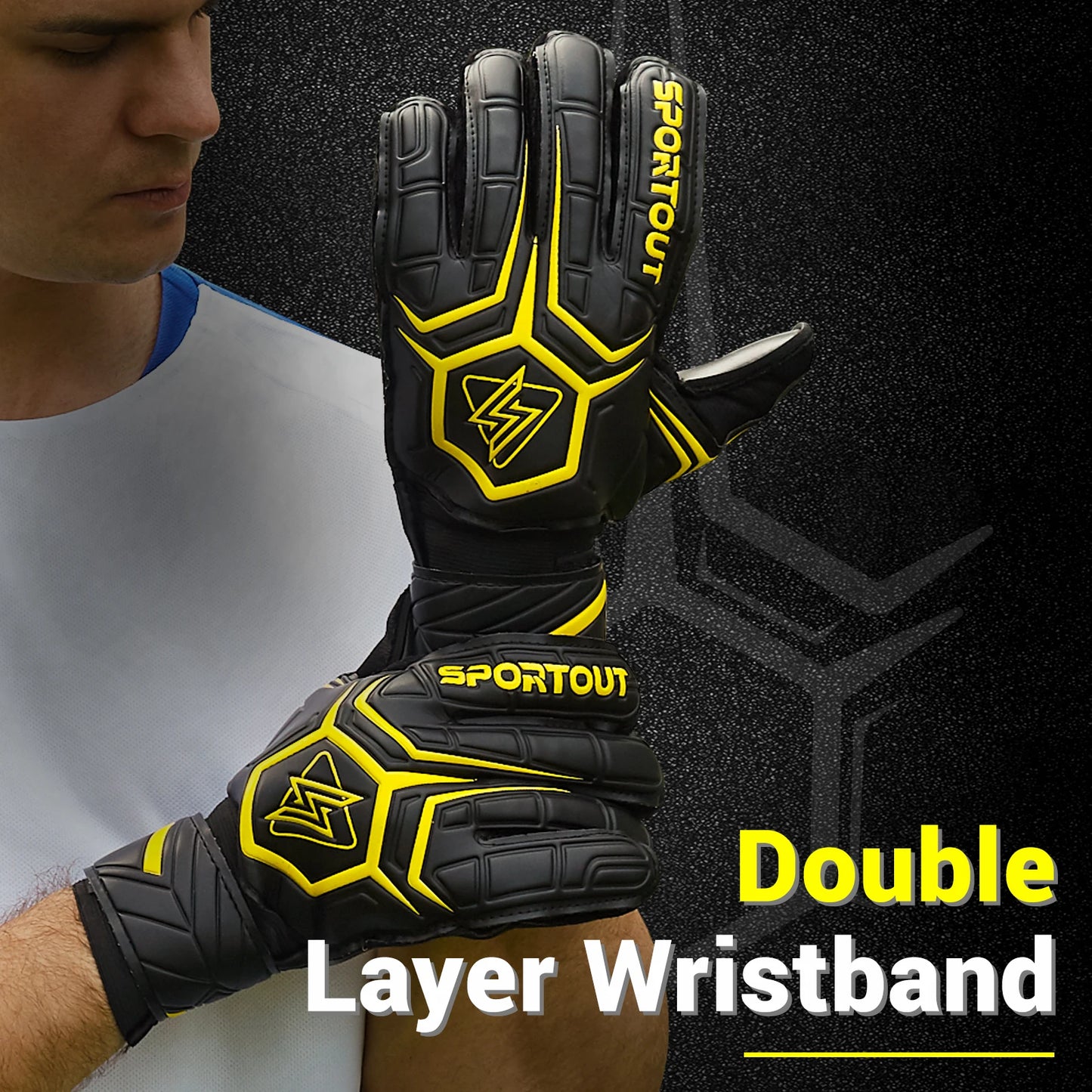 Goalie Gloves, Goalkeeper Gloves with Fingersave, Soccer Gloves, Breathable Soccer Goalie Gloves, 4Mm Latex, for Kids