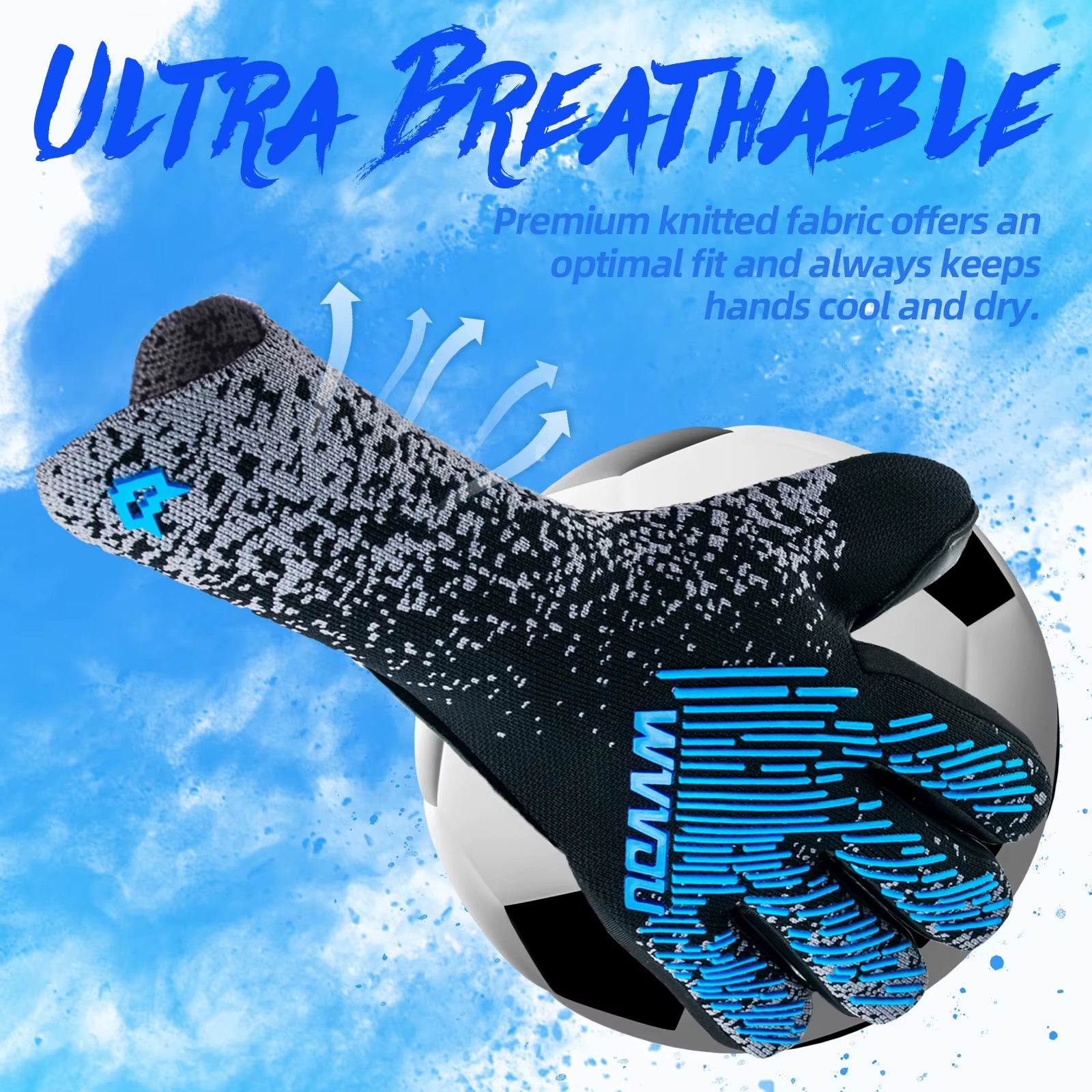 Soccer Goalie Gloves Youth Adults, High Performance Goalkeeper Gloves, Breathable Soccer Gloves, 4+3Mm Super Grip
