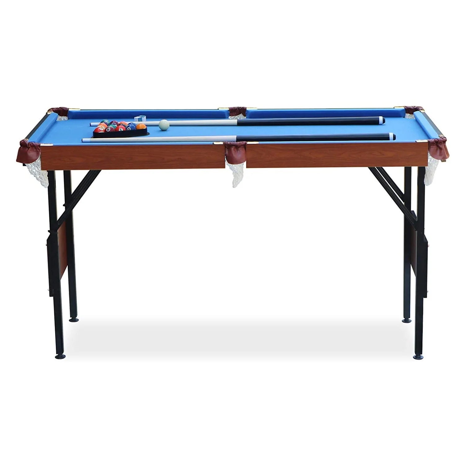 Crux 55" Folding Classic Billiard Pool Table Multi Player Game, Blue