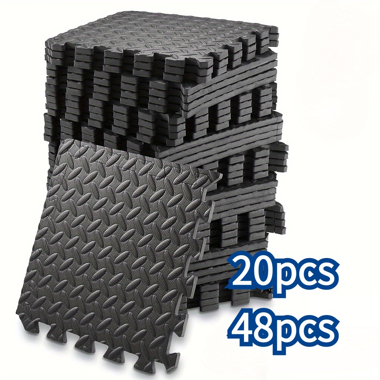 Interlocking Exercise Mat Black Set (48pcs)-3