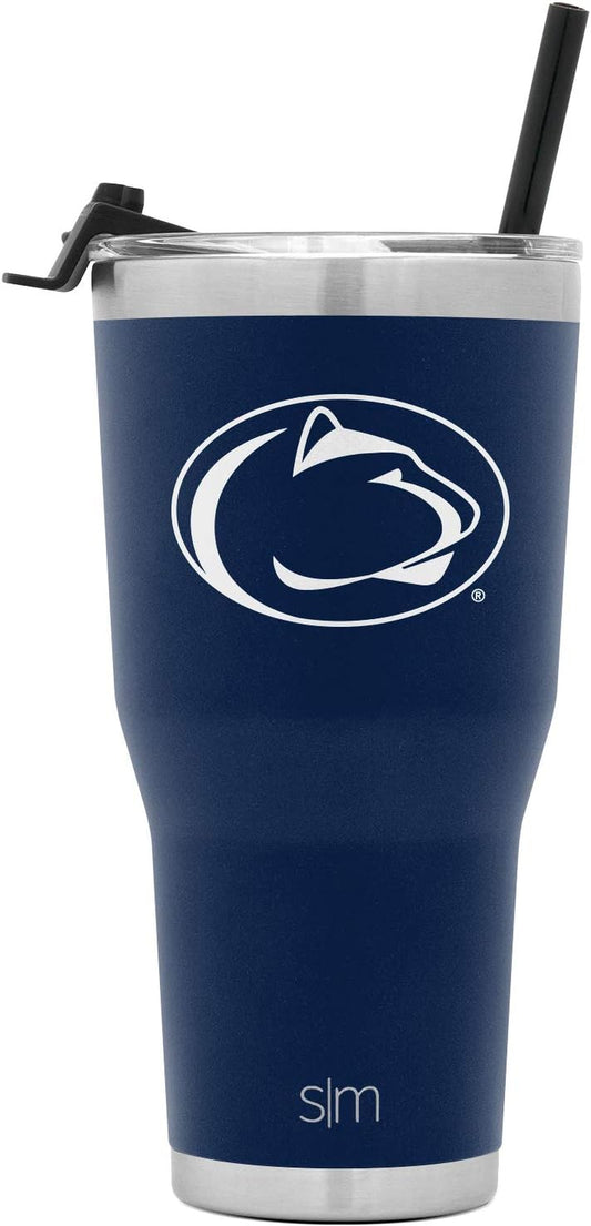 Officially Licensed Collegiate Penn State Nittany Lions Tumbler with Straw and Flip Lid | Insulated Stainless Steel 30Oz Thermos | Cruiser Collection | the Pennsylvania State U