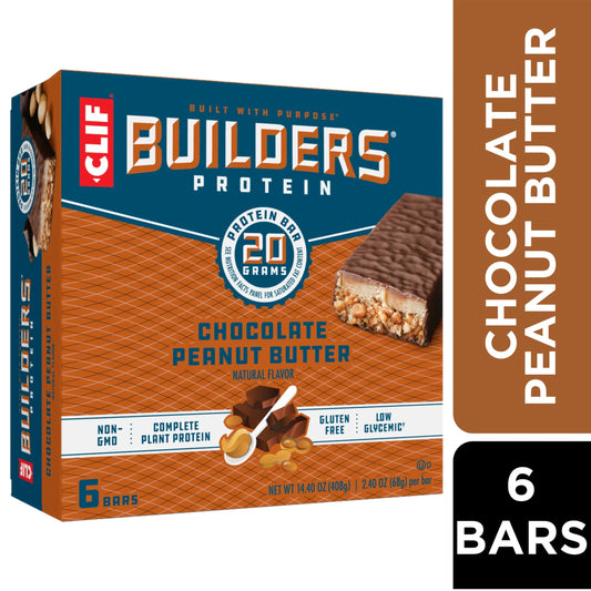 CLIF  Protein Bars Chocolate Peanut Butter Flavor, Plant Protein, Gluten Free Bars, 6Ct