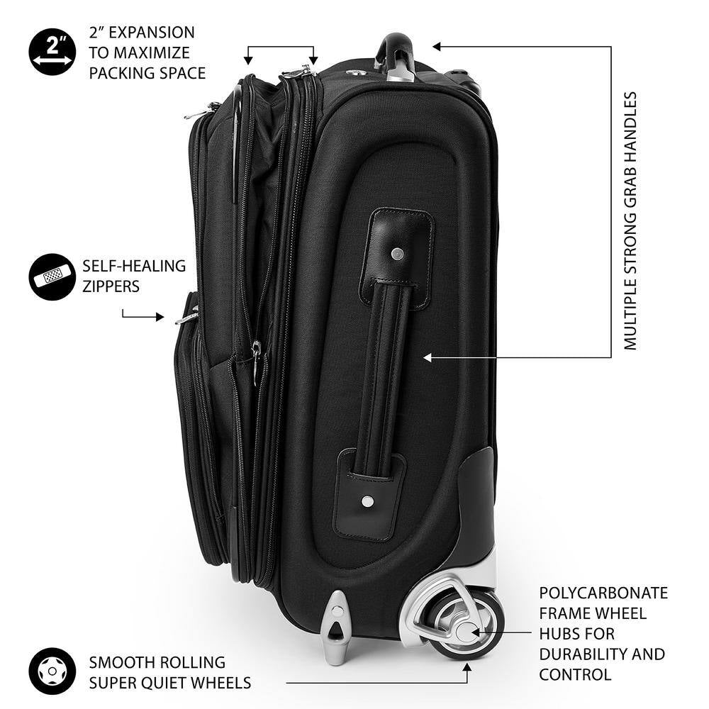 NFL San Francisco 49Ers 21 In. Black Carry-On Rolling Softside Suitcase