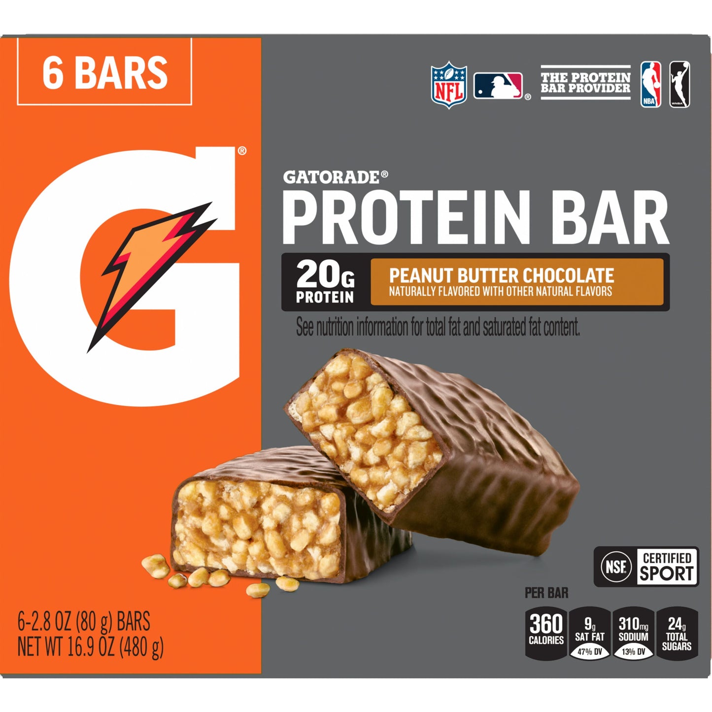 (3 Pack)  Protein Bars, Peanut Butter Chocolate, 20G Protein, 6 Bars