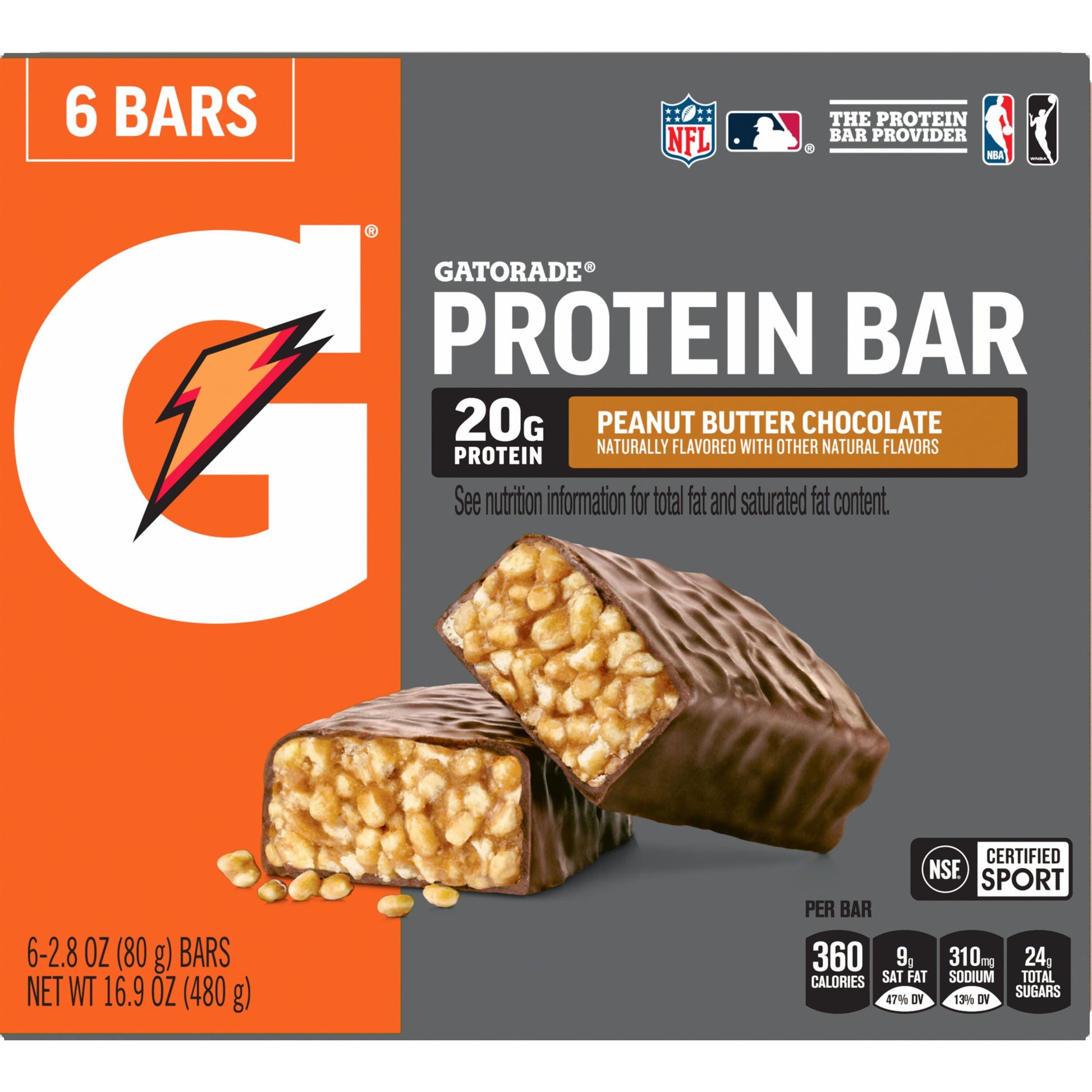 (3 Pack)  Protein Bars, Peanut Butter Chocolate, 20G Protein, 6 Bars