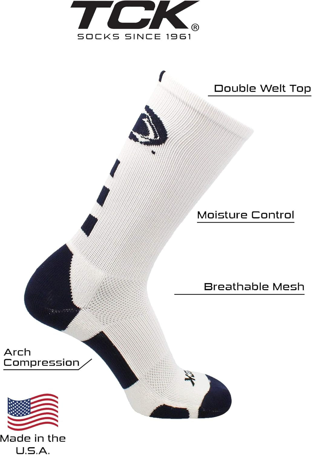 Penn State Nittany Lions Socks Baseline Crew