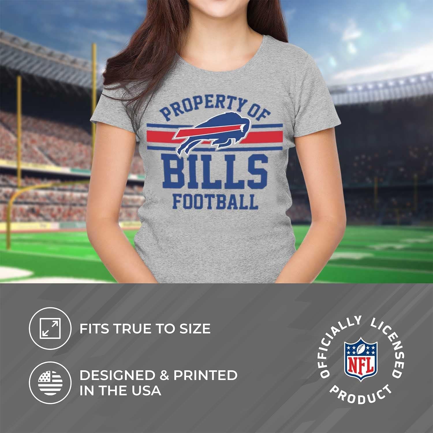 NFL Womens Short Sleeve Property of Tshirt, Official Team Apparel, Womens Tagless Contour Fit Tee