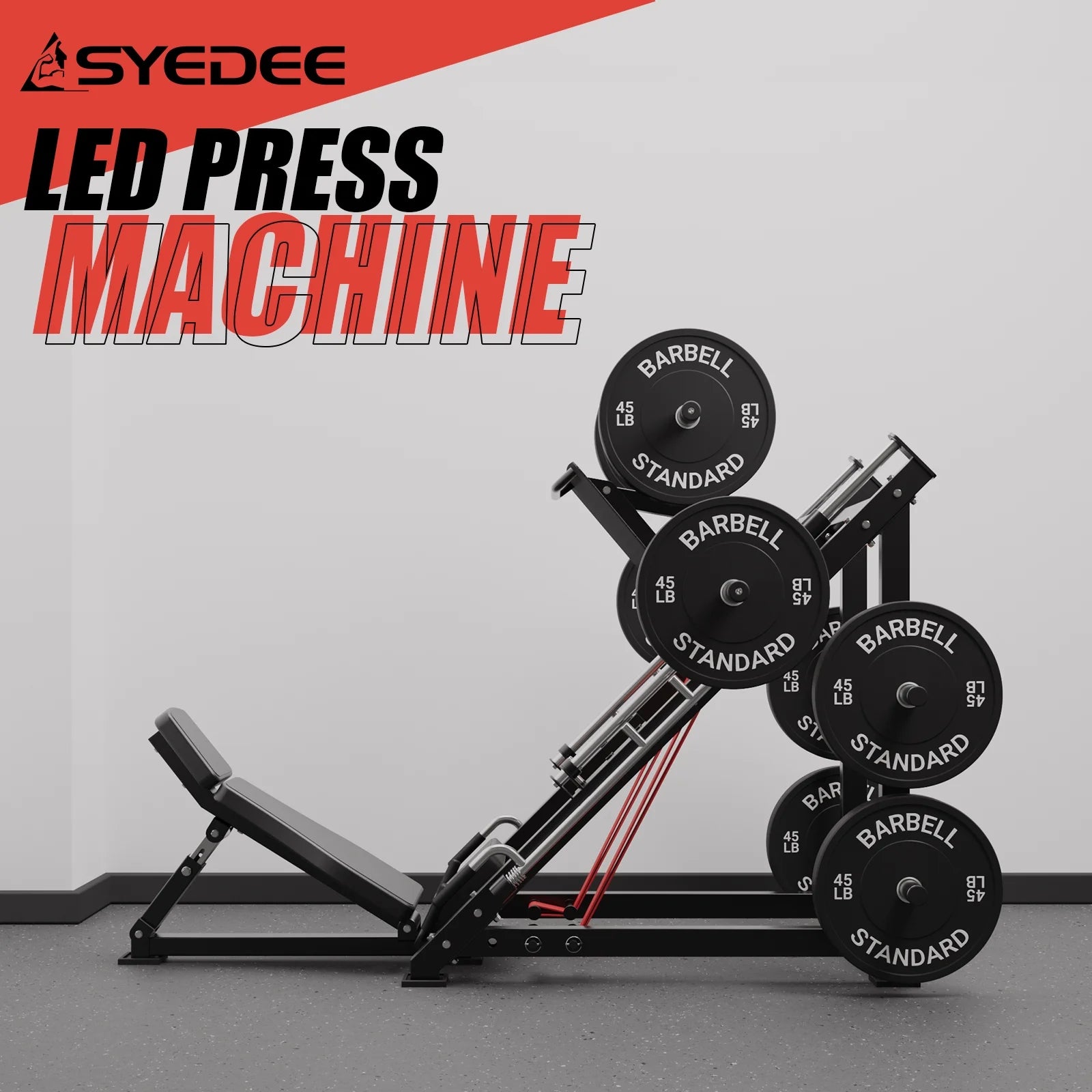 Leg Press Machine with 4 Weight Storage Posts, 2000 Lbs Capacity Adjustable Leg Machine with Linear Bearing for Leg Glute Muscles Shaping, Calf Raise Machine(Black)