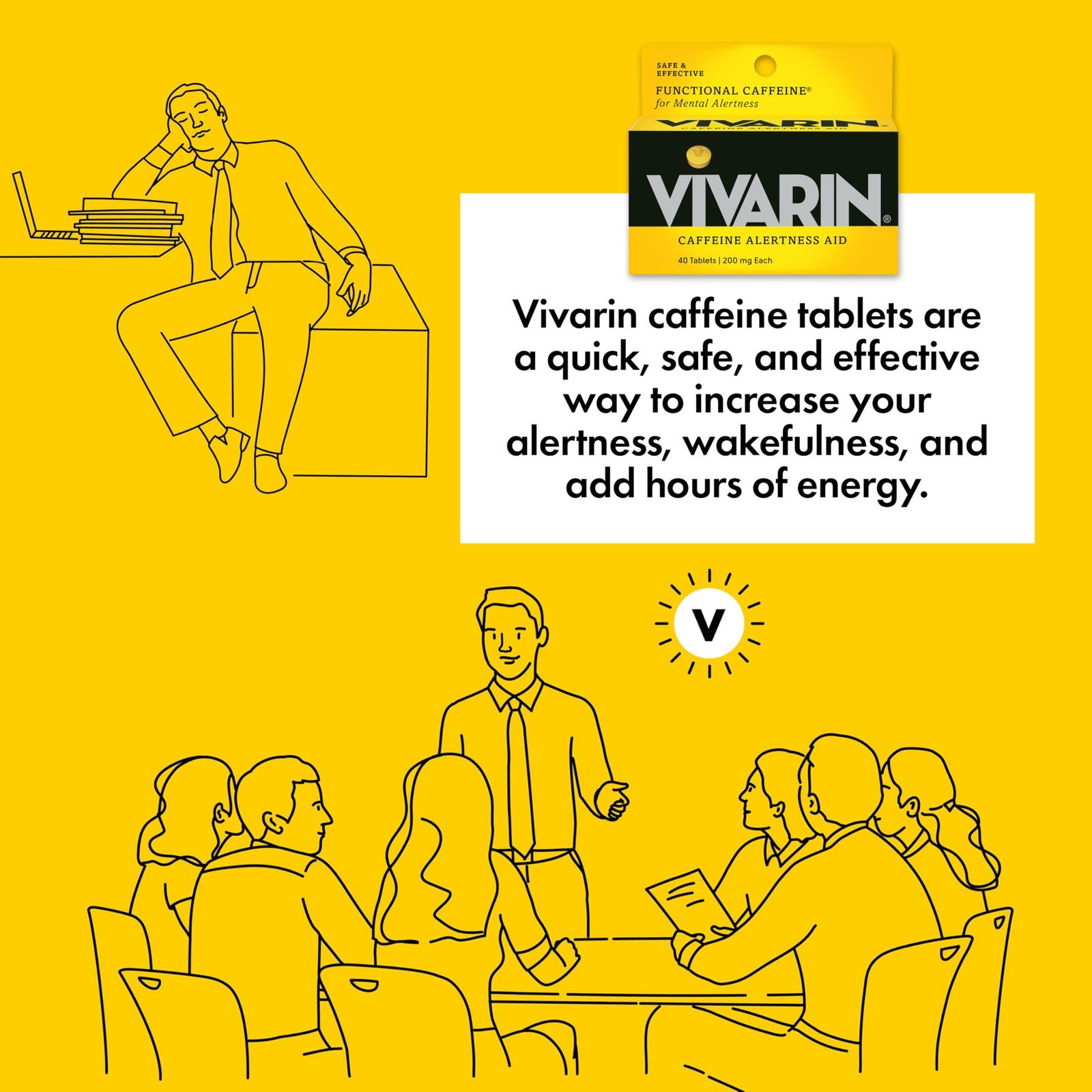 Vivarin, Caffeine Pills, 200Mg Caffeine per Dose, Safely and Effective