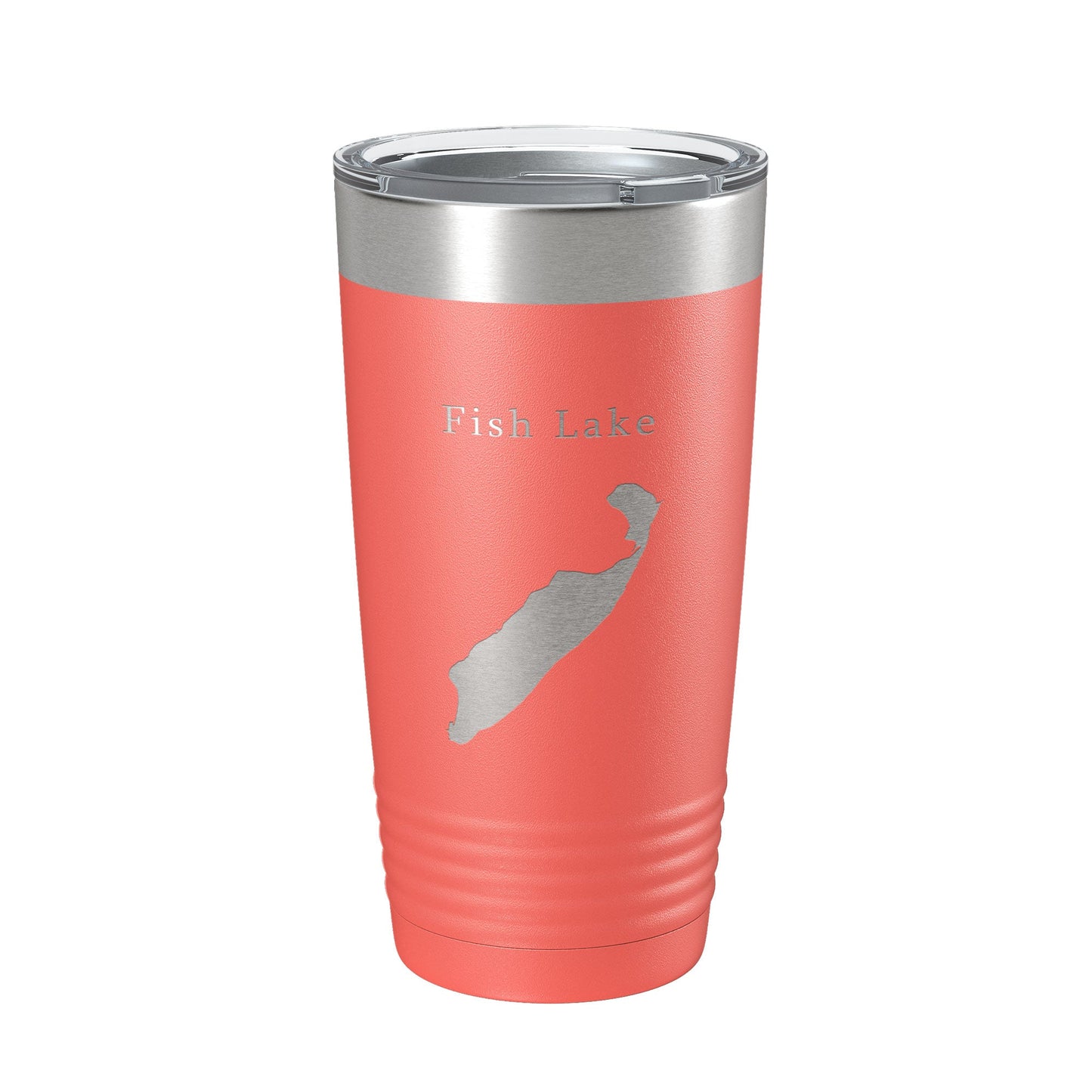 Fish Lake Map Tumbler Travel Mug Insulated Laser Engraved Coffee Cup Utah 20 oz
