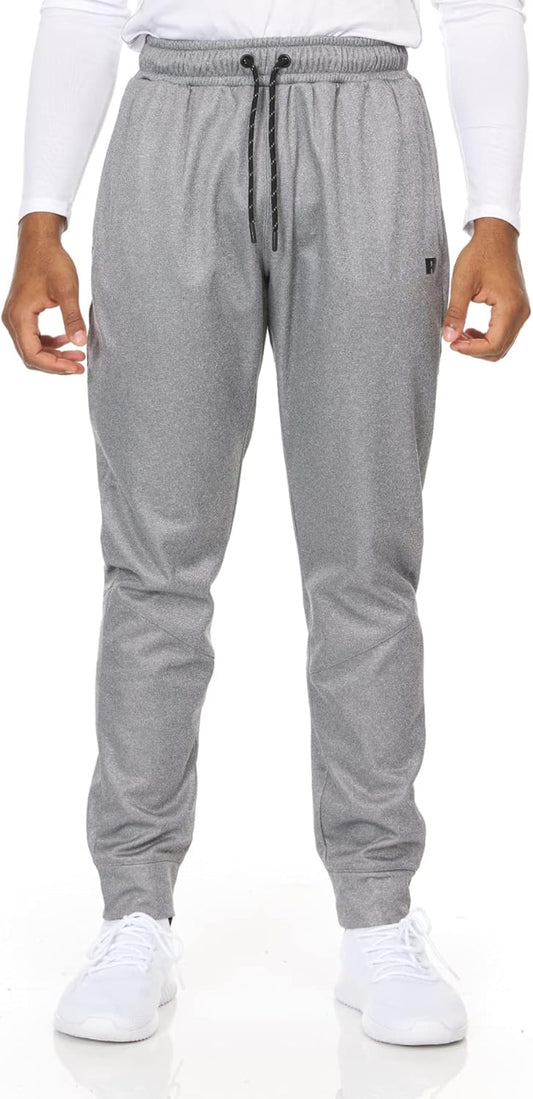 Men'S Fleece Active Athletic Workout Jogger Sweatpants for Men with Zipper Pocket and Drawstring