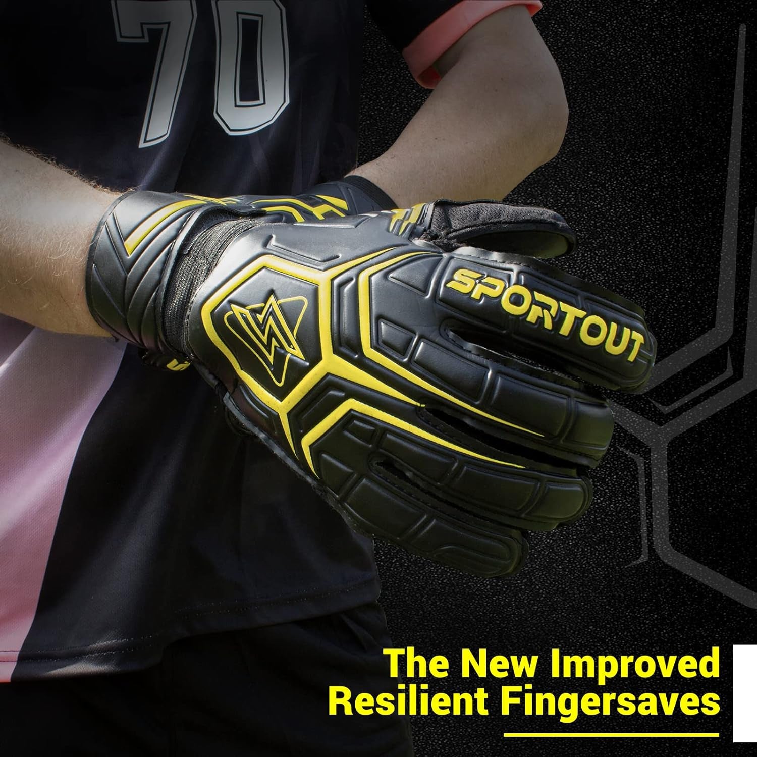 Goalie Gloves, Goalkeeper Gloves with Finger Protection, Breathable Soccer Goalie Gloves, 4Mm Latex, for Kids Youth and Adult