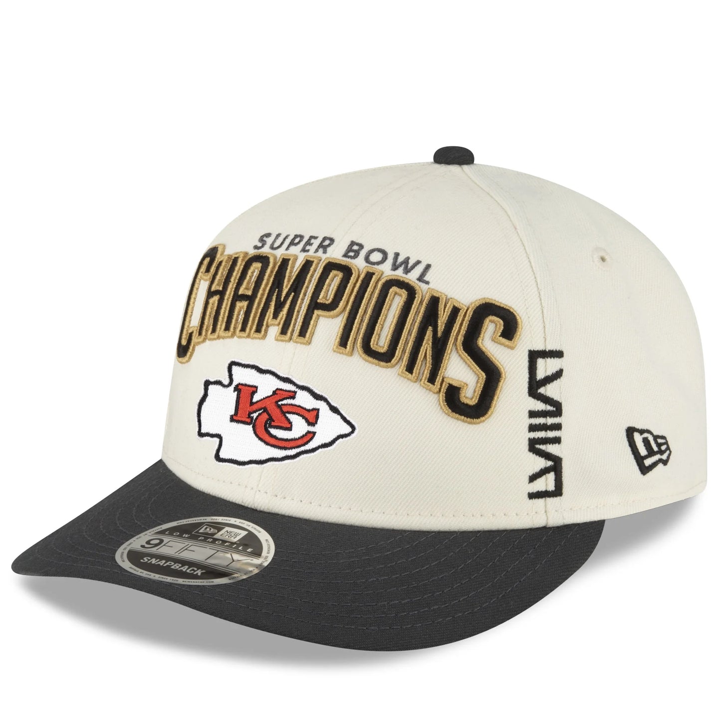 Men'S  Cream/Black Kansas City Chiefs Super Bowl LVIII Champions Locker Room Low Profile 9FIFTY Adjustable Hat