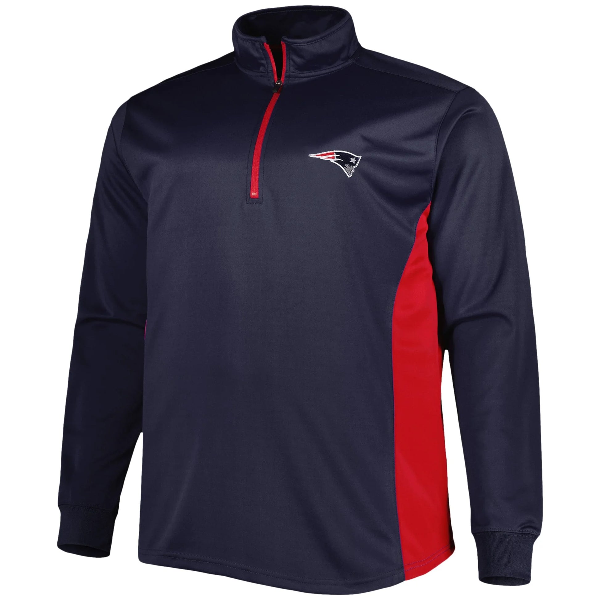 Men'S Navy New England Patriots Big & Tall Quarter-Zip Top