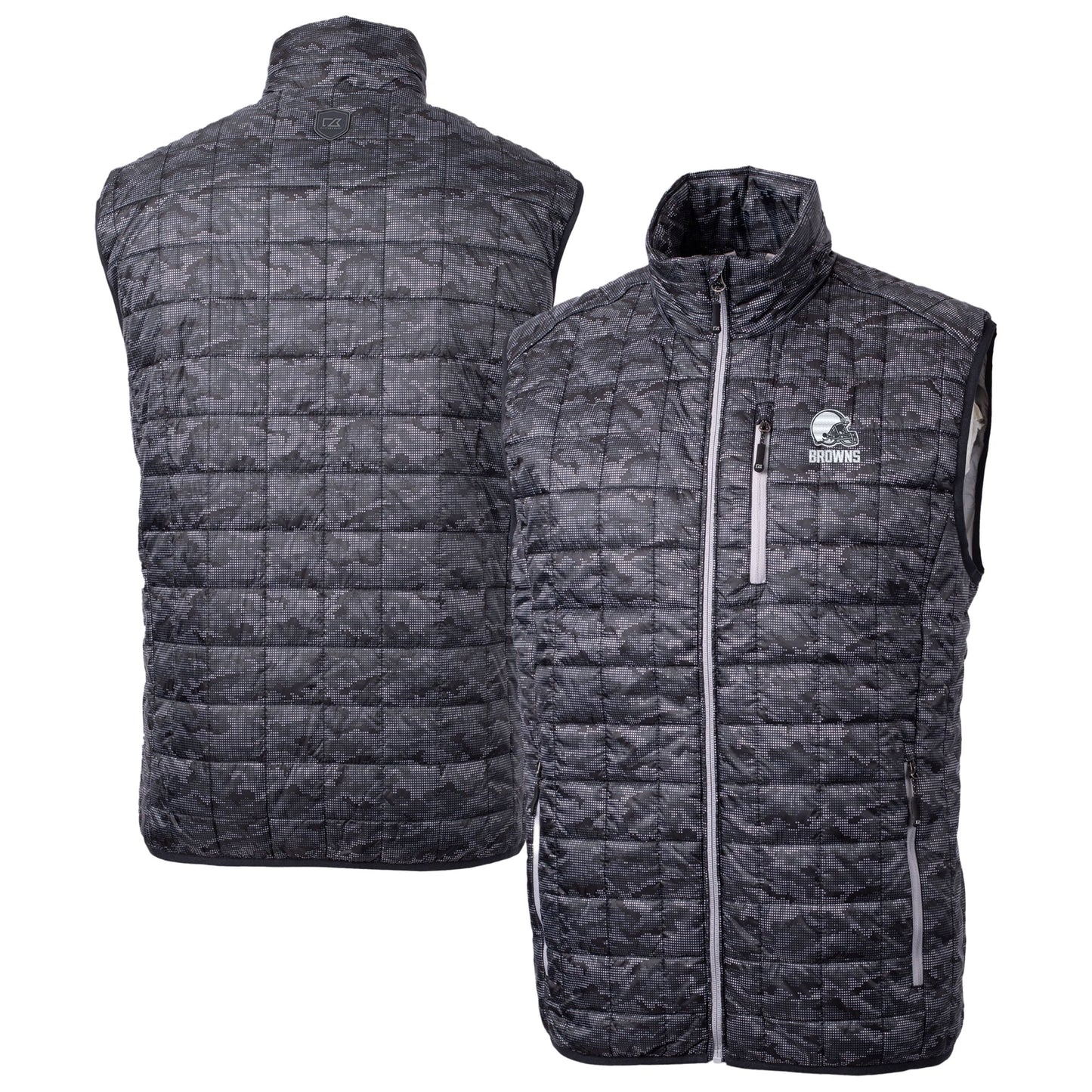 Men'S  Black Cleveland Browns Rainier Primaloft- Eco Insulated Full-Zip Printed Puffer Vest