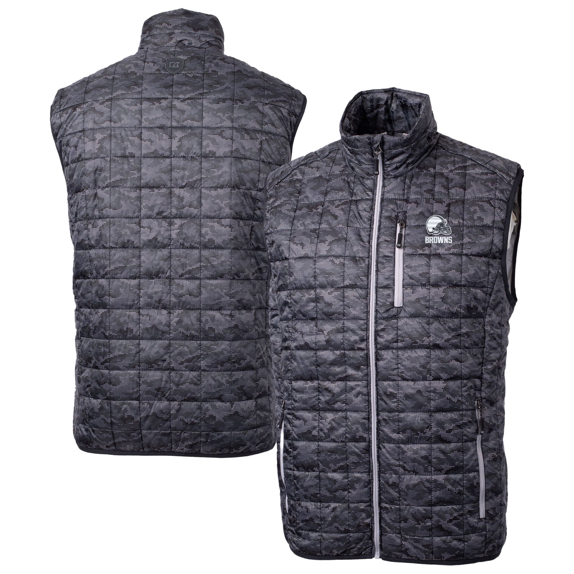 Men'S  Black Cleveland Browns Rainier Primaloft- Eco Insulated Full-Zip Printed Puffer Vest