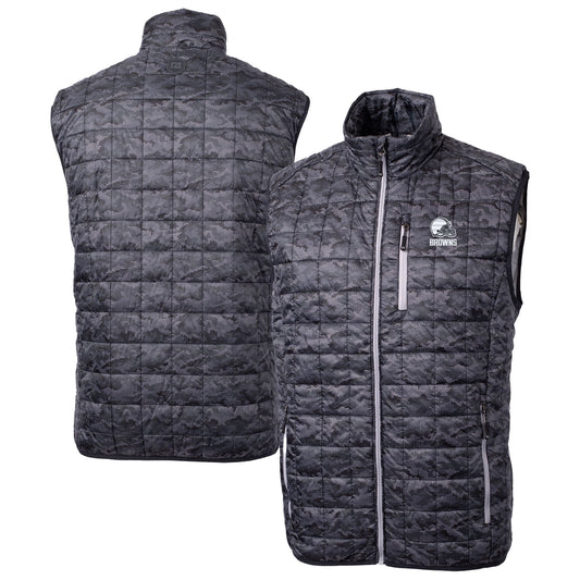 Men'S  Black Cleveland Browns Rainier Primaloft- Eco Insulated Full-Zip Printed Puffer Vest